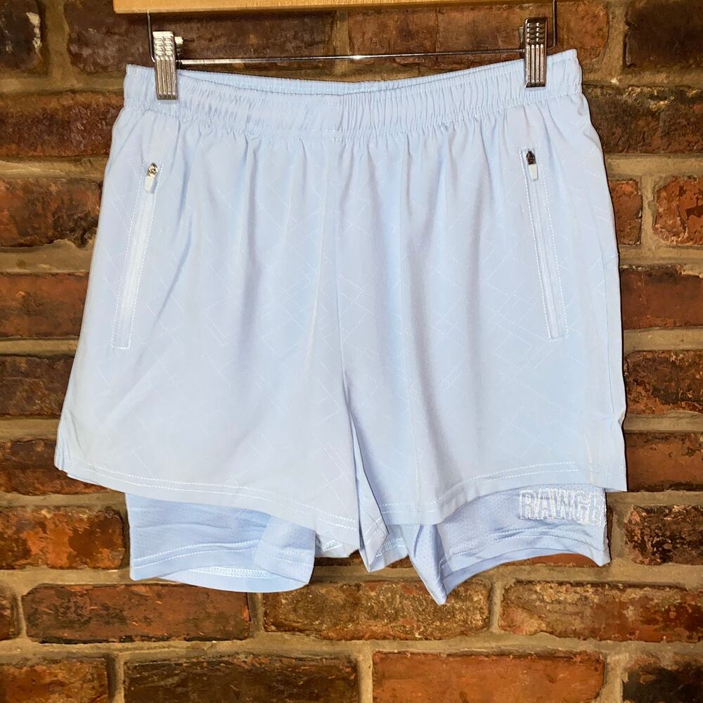 NWT Raw Gear Blue Summertime Compression Lined Shorts Men's Size Small